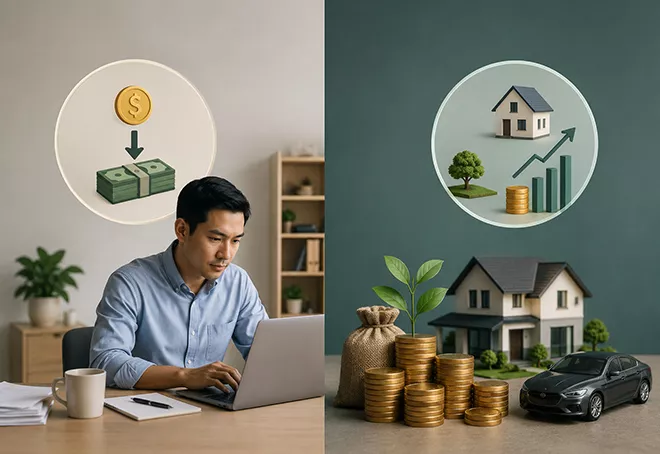 what is the difference between income and wealth